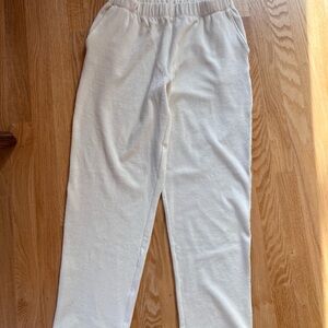 NWOT LANDS’ END SZ SMALL WOMENS’ RIBBED SPORT KNIT IVORY PANTS WITH POCKETS